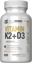D3-vitamiinia K2 kalsiumlisää - D-vitamiinia 5000 IU + K2-vitamiinia MK7 100 mikrog, Bone Strength & Heart Health Lisäravinteet naisille ja miehille, D3K2 hampaat vitamiineja bioperiinillä, US-made ei-GMO 60 Cap