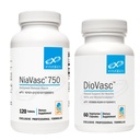 XYMOGEN NiaVasc 750 Sustained Release Niacin (120 tabletter) + DioVasc Support för friska vener + Micocirculation (60 kapslar)