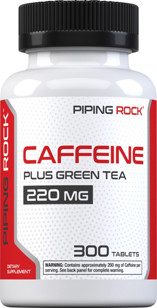 Piping Rock Kofeiini pillereitä 220mg ... 300 tablettia... ............................................................