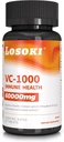 Losoki VC 1000 - Korkea-Dose C-vitamiini täydentää Immuunin tuki ja antioksidanttisuojaus - puskuroitu Formula Rose HIPS Powder - 60 tabletti