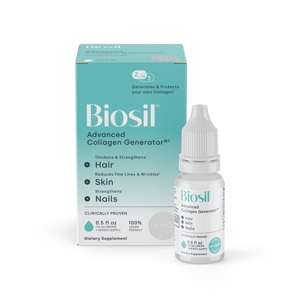 Biosil Collagen Booster Supplement - 0,5 fl oz Drops - Patentoitu ch-OSA Aktivoija ihon, hiusten, kynsien ja nivelten - Tukee luonnon tuotantoa - 30 päivän toimitus