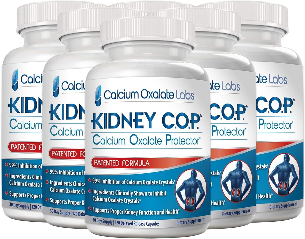 KIDNEY C.O.P. Calcium Oxalate Protector 120 kapslar, njurstöd för kalcium oxalatkristaller, hjälper till att stoppa återkomsten av stenar, starkare än Chanca Piedra Stone Breaker Supplements, 6 Pack