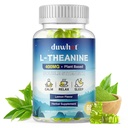 L-Theanine Gummies 400mg, purutabletti täydentää aikuisille & Kids 4+, luonnollinen stressiä lievittää, zzZ & Focus lisäravinteet, vegaaninen, alhainen sokeri, Non-Drowsy, sitruunan maku, 60 purutablettia