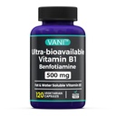 VOI 500MG benfotiamiini B1, 5X Time Fat & Water Liukoinen tiamiini B1 täydennysosa . Kolmannen osapuolen testattu, ei gluteenia (120 kapselia)