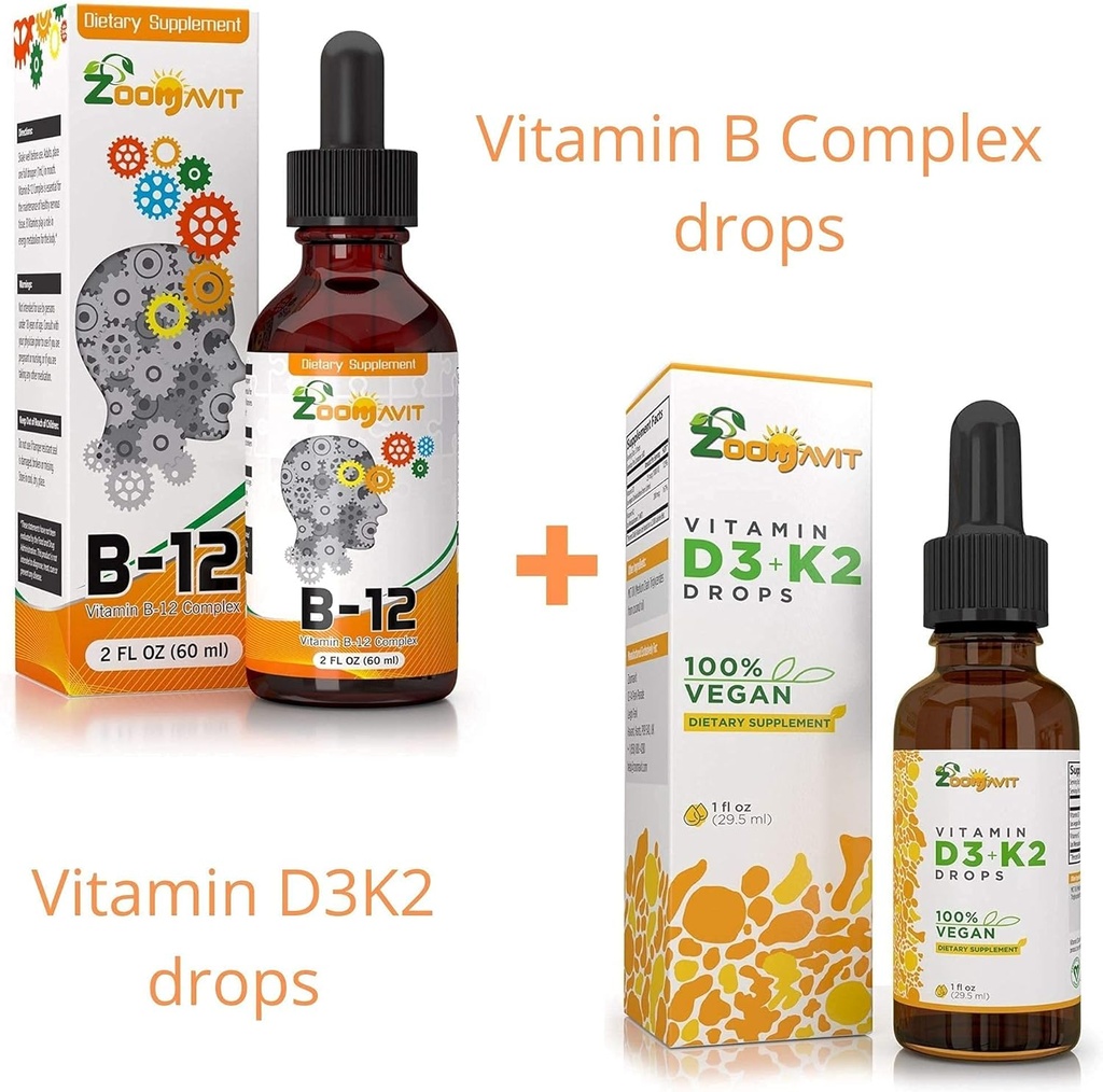 B-vitamiinikompleksin dropit + Vegaani D3-vitamiinin dropit