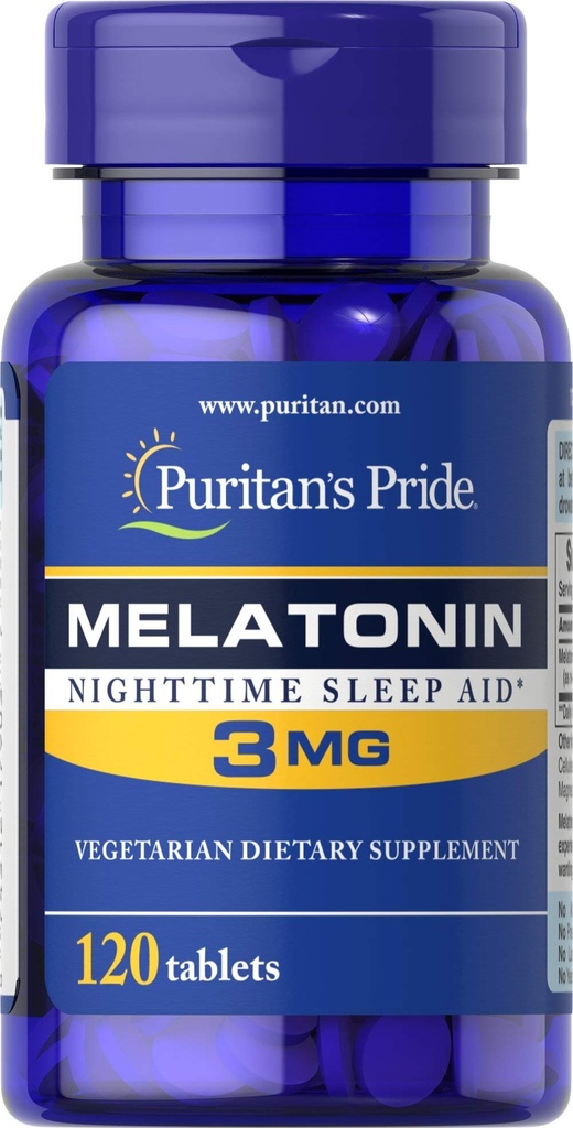 Puritaanit Pride Melatoniini 3 Mg tablettia, 120