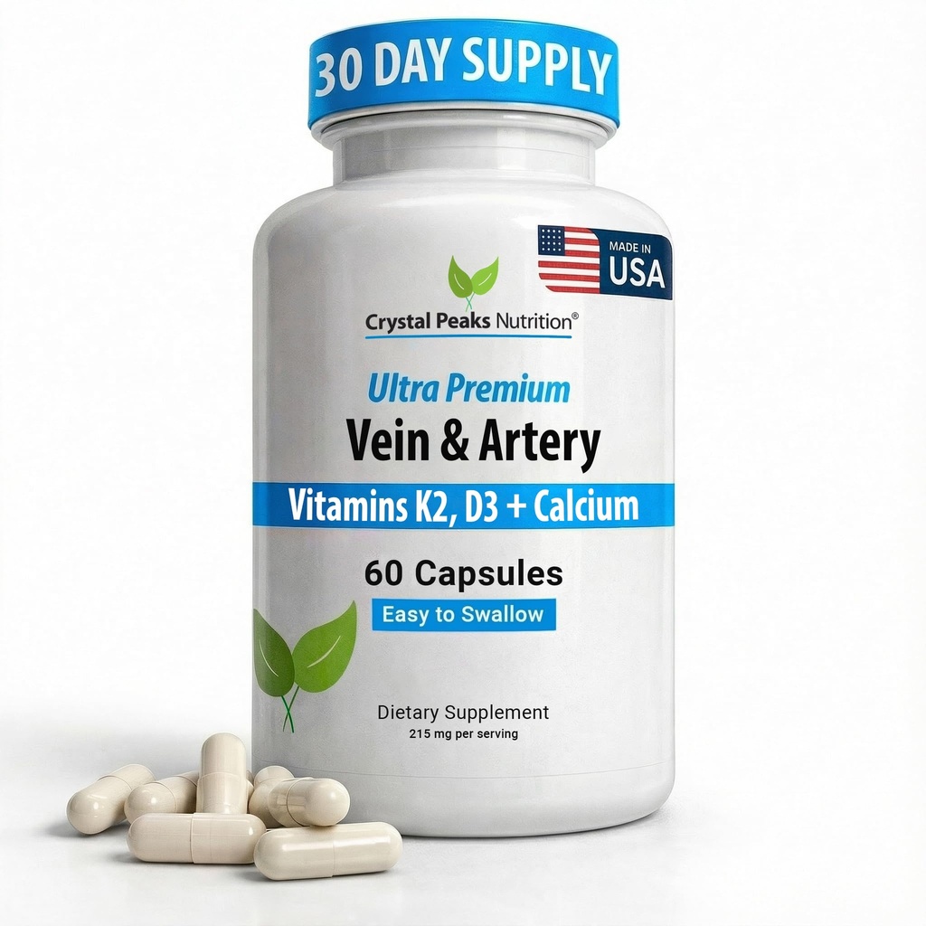 Vein & Artery Supplement - Blodflödestillägg med kalcium - blodcirkulationsstöd för män, kvinnor - cirkulation och venstöd - 60 ct