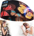 LC-dolida Sleep Headphones Headband Bluetooth 5.4, Sports Headband Earphones Wireless med Speaker Microphone USB C för kvinnor som sover gåvan Jogging Yoga Insomnia Travel Meditation, Butterfly