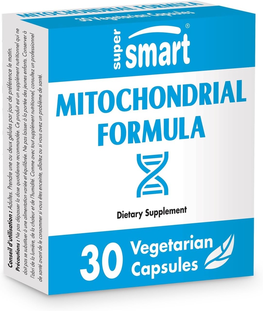 SuperSmart - Mitochondrial Formel (Avancerad Formel) - med PQQ, R-Lipoic Acid, Acetyl-L-Carnitine - Mitochondrial Supplement | Non-GMO & Gluten Free - 30 Vegetariska kapslar