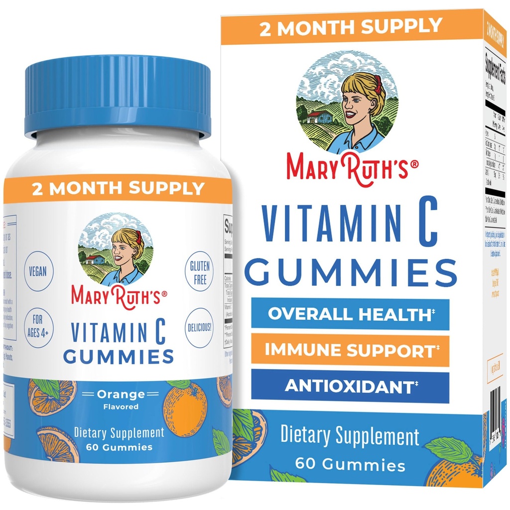 MaryRuth Organics Vegaani C-vitamiini Gummies 2 kuukauden Supply ... Immuunituki täydentää aikuisille ja lapsille... Pureskeltava C-vitamiinia...