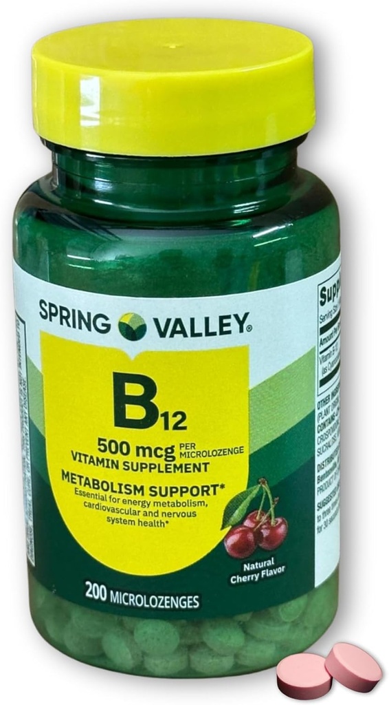 B12 500 mcg Alakielinen - Kirsikkamaku 200 t (pakkaus 1)