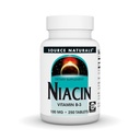 Lähde Naturals Niacin, B-3-vitamiini, ei-GMO, 100 mg - 250 tablettia