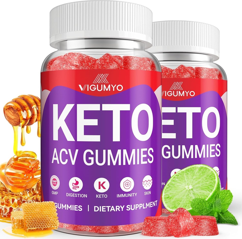 Keto ACV Gummies 1500MG Keto Apple Cider Vinegar Formulerad med Pomegranate Beet Juice Powder B12 Vegan Non GMO 120 Gummies