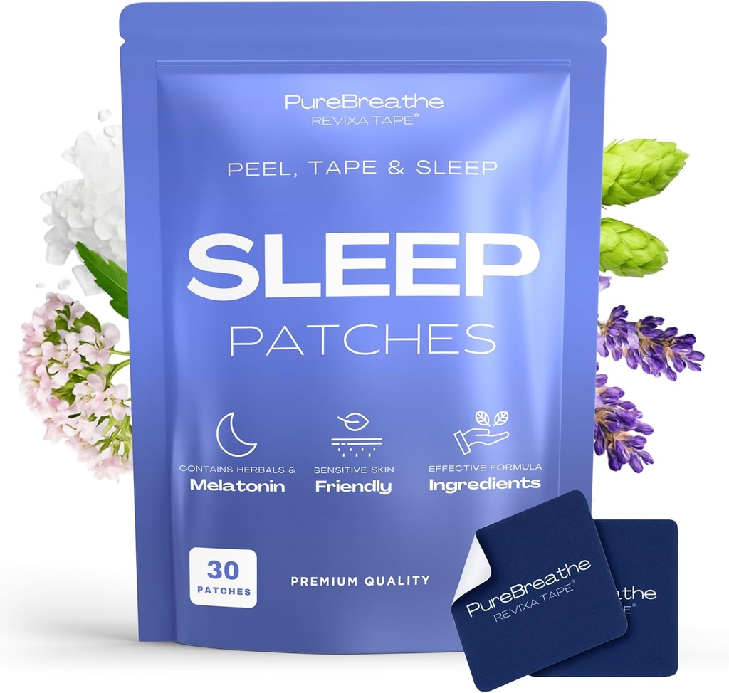 Premium Sleep Patchs for Aikuinen - 30 Pack ... Extra Strength Melatoniini Patchs With L-Theanine & Ashwagandha - Nukkuva Patch Rentoisille öille, ihoystävällinen & Mukava - Nopeasti toimiva, pitkäikäinen