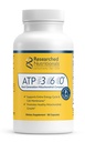 Tutkitut ravintoaineet ATP 360 - Mitokondriolisät koko energiasyklin ja solujen membraanien tueksi - Kliinisesti tutkitut ATP-lisät, suuri annos CoQ10, R-lipoiinihappo ja PQQ, 90 kapselia
