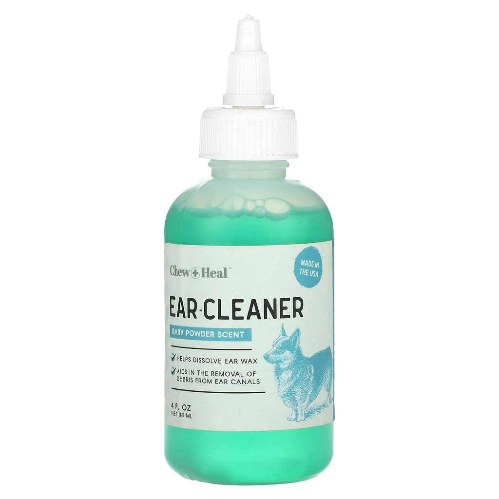 Pureskele + Heal Dog Ear Cleaner Solution ... 4 oz Dropper... Lemmikkieläinten korvapesu koirille ja kissoille infektioiden ehkäisemiseksi ja vahan poistamiseksi...