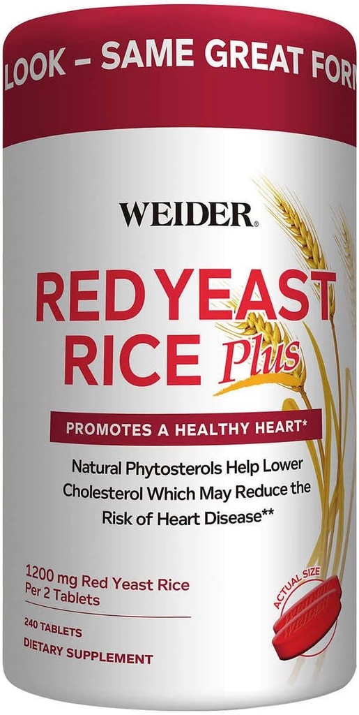Weider Red Yeast Rice Plus 1200 mg, 240 tablettia