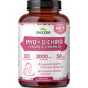 Myo ja D-Chiro Inositol Supplement for Women - Fertility Supplement for Women with Ideal 40:1 Ratio Myo & D-Chiro Inositol D3 & Methylfolate Ovarian Support Vitamiinit - ISO Lab Tested (30 Servings)