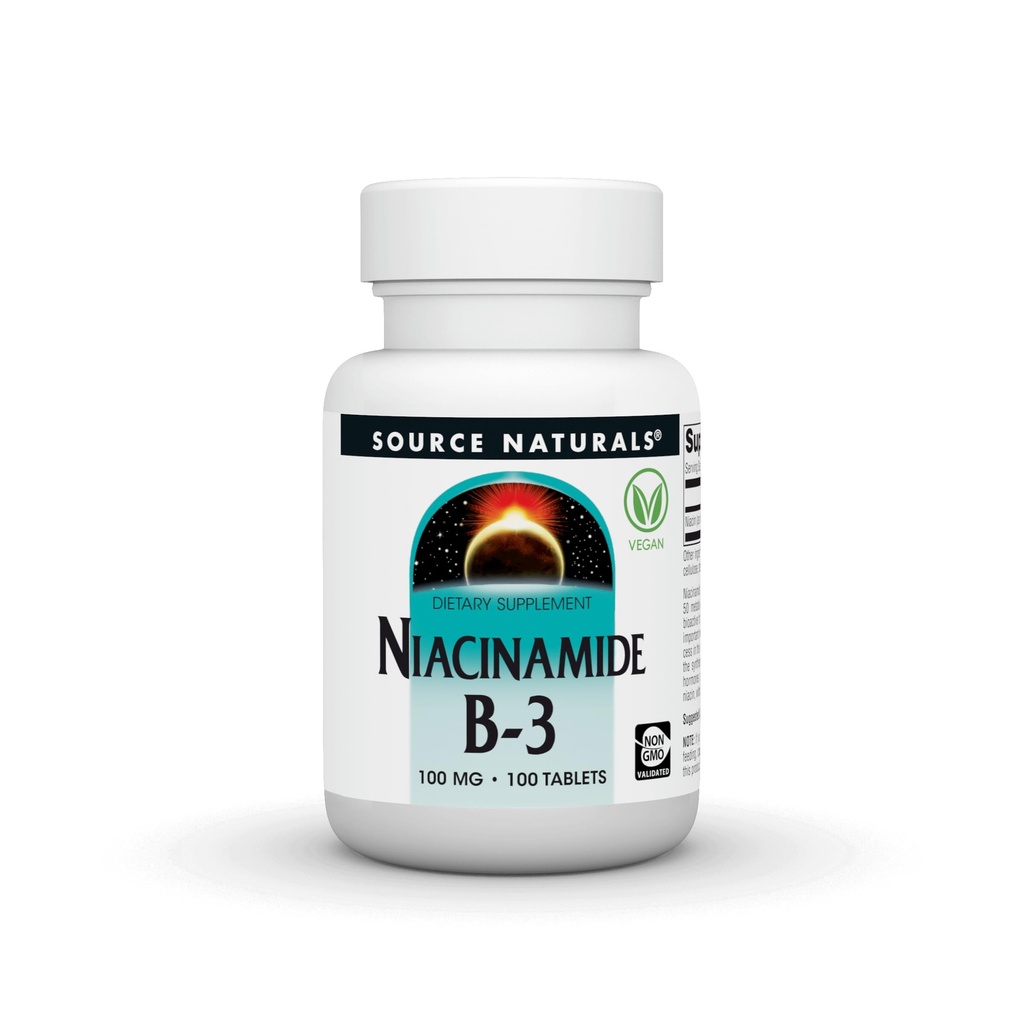 Source Naturals Niacinamide B-3, 100 mg ravintolisä - 100 tablettia