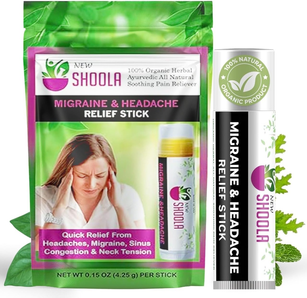 Migreeni helpotus ja päänsärky Relieft Balm Stick Roll ... 100% Organic Herbal Balm...