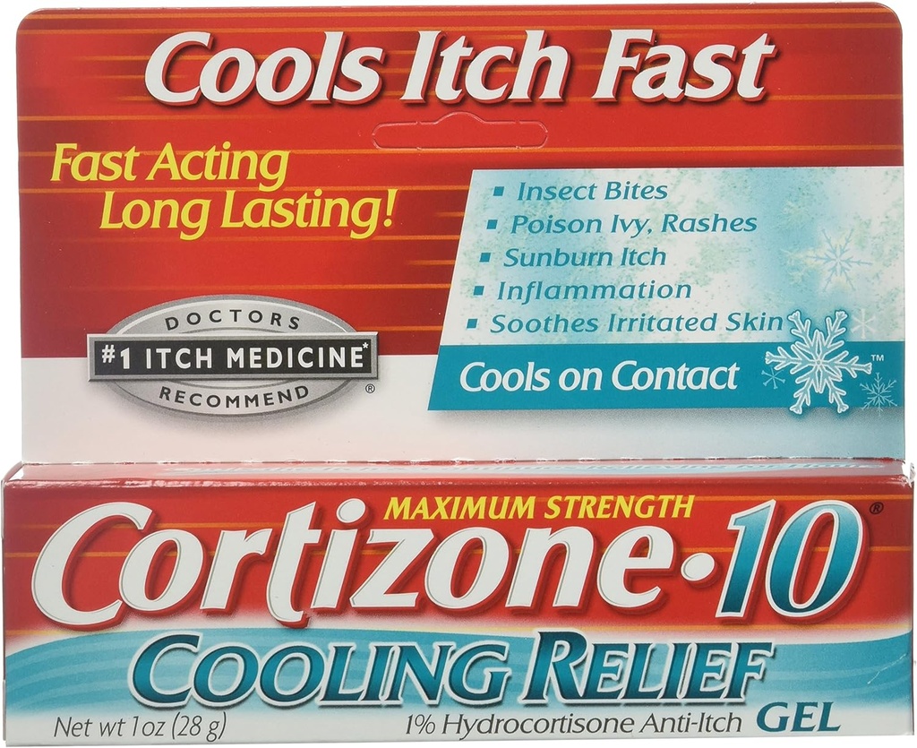 Cortizone 10 Cooling Relief Itch Gel 1 oz (pakkaus 3)