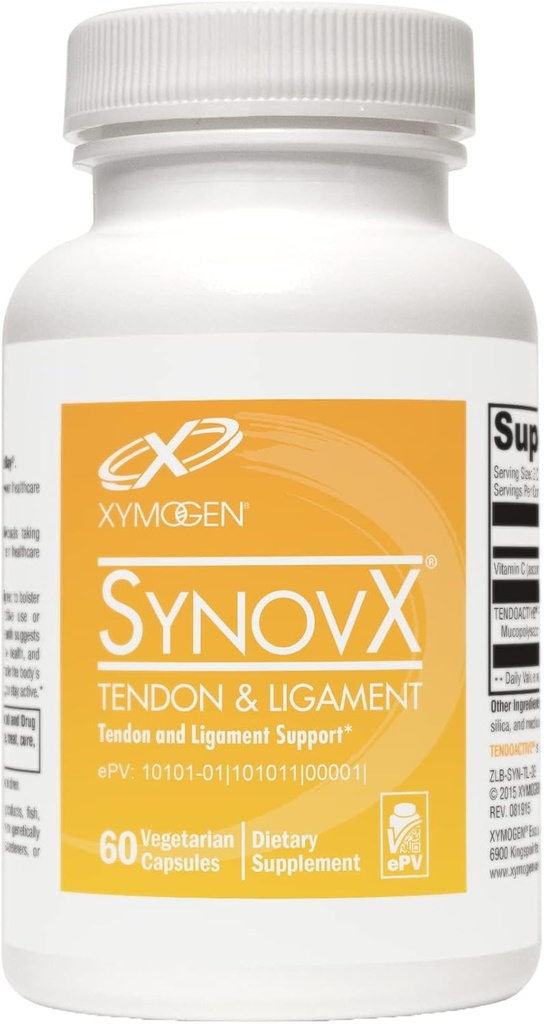 XYMOGEN SynovX Tendon & Ligament - tukee kehon prosessit Tendon & Ligament Comfort & Self-Repair - Mucopolysakkaridit & tyyppi I Collagen (60 kapselia)