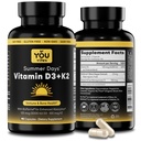 D3-vitamiini + K2 - Max Imeytyminen, 5000 IU D3 & 100 mikrog K2 MK-7 (Menakinoni-7) BioPerine - Bone, Heart & Immuno Support - Ei-GMO, Gluteeniton, soijaton - 90 kapselia - Päivittäinen täydennysosa