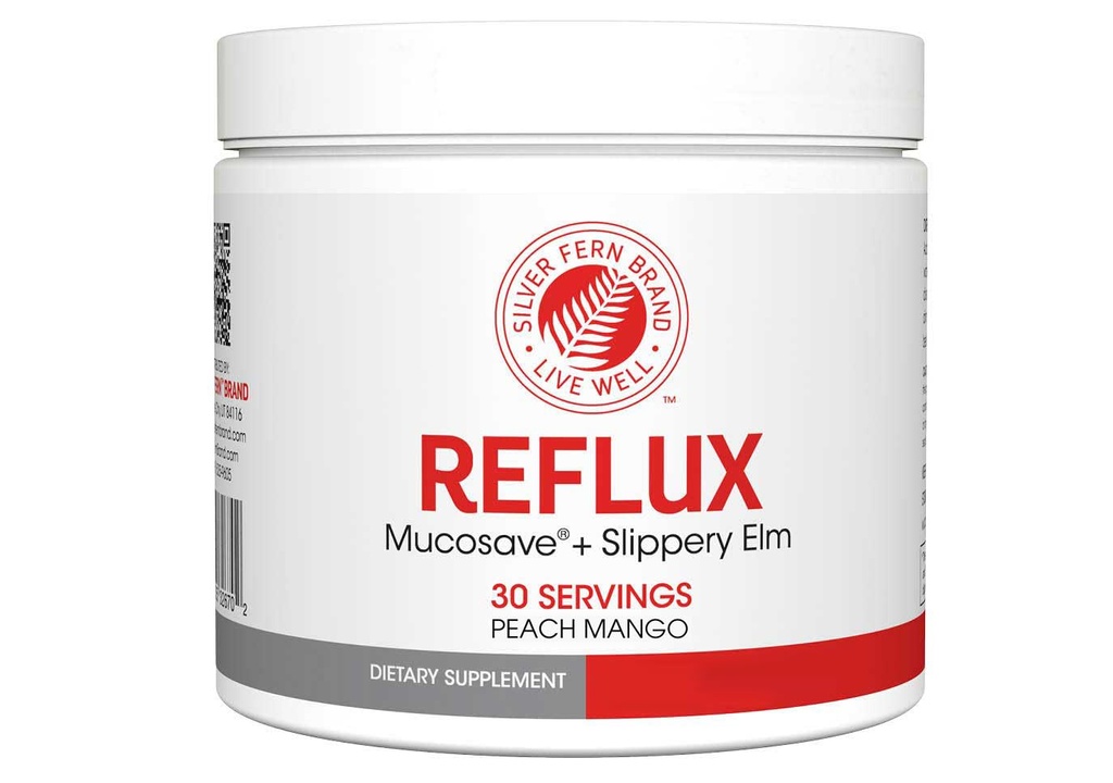 Reflux Dgestive Supplement - Peach Mango Flavor - Each Tub = 30 Scoops = 30 Servings - Mucosal Support for Acid Issues - kanssa Mucosave FG ja Slippery Elm Bark (1 Tub)