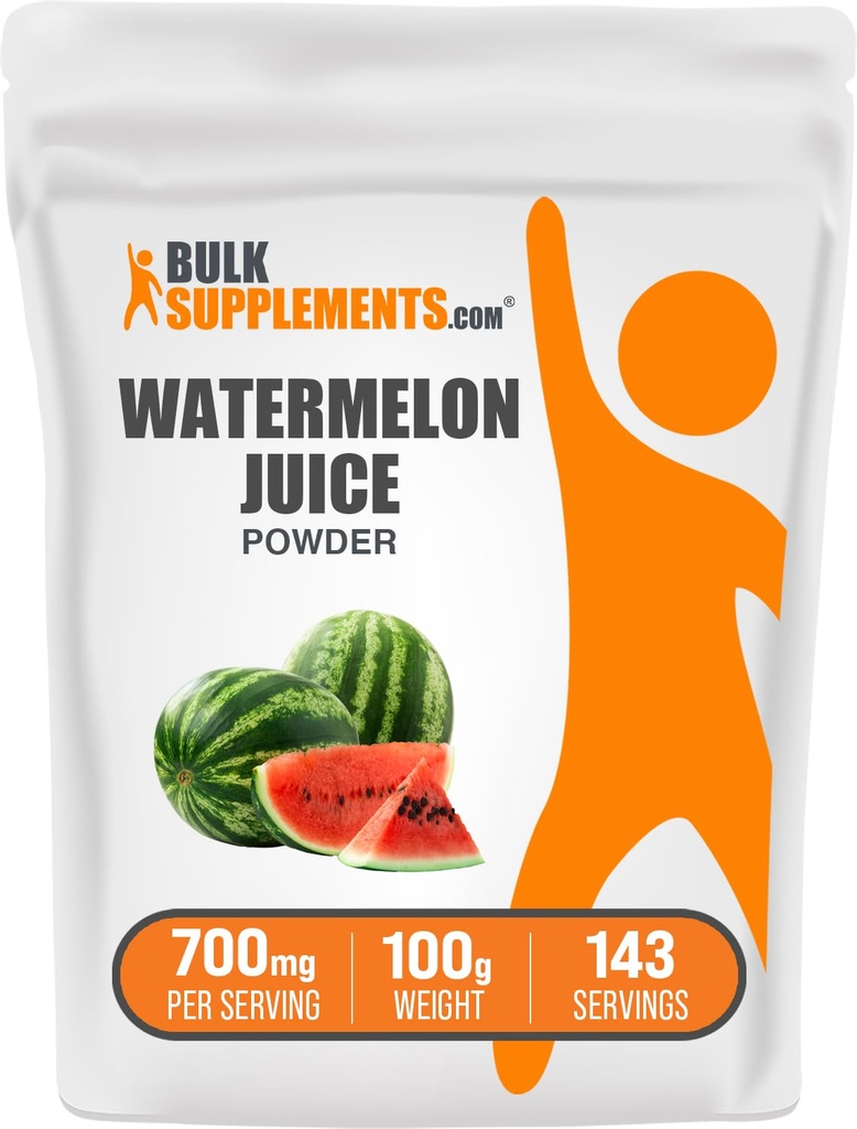 BulkSupplements.com Watermelon Juice Powder - alkaen Watermelon Fruit, Fruit Powder, Hydroding Supplement - 700mg per Serving, 100g (3.5 oz) (pakkaus 1)