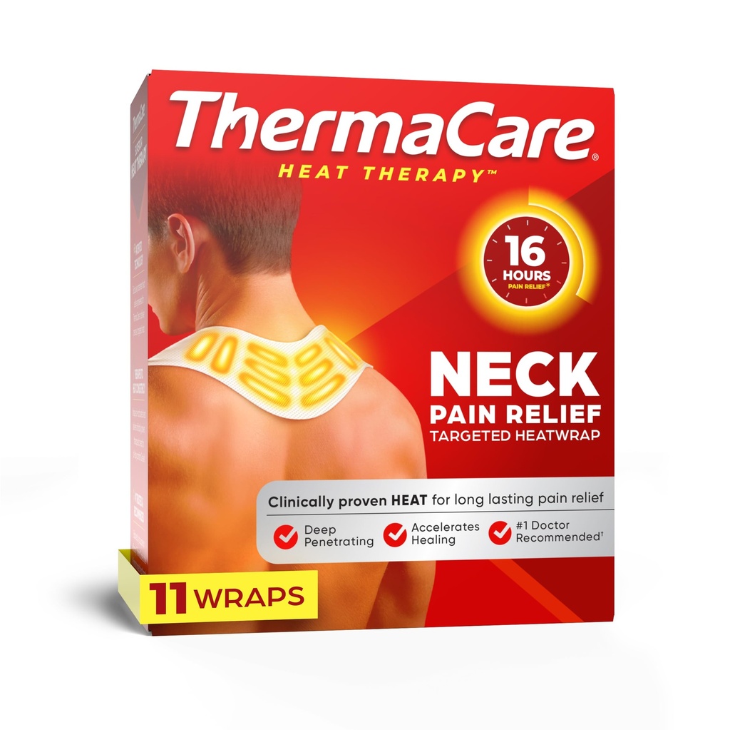 ThermaCare Heat Wraps varten niskan ja olkapään kivun Relief - Kannettava liima Lämmitys tyynyt 16 tunnin terapeuttinen lämpö - Drug-free lihas & nivelen rauhoittava paikka - suuri - 11- count