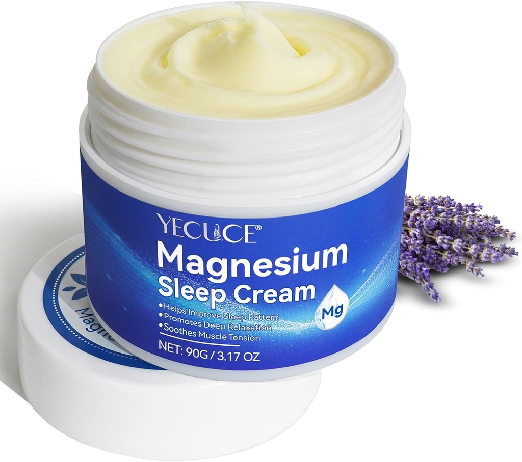 Magnesium Cream för fötter, Magnesium Oil för fötter, Magnesium Lotion, Magnesium Cream 3.17 OZ, Topical Magnesium, Soothes Muscle Tension, High Concentration Genuine Zechstein Topical Magnesium Chloride