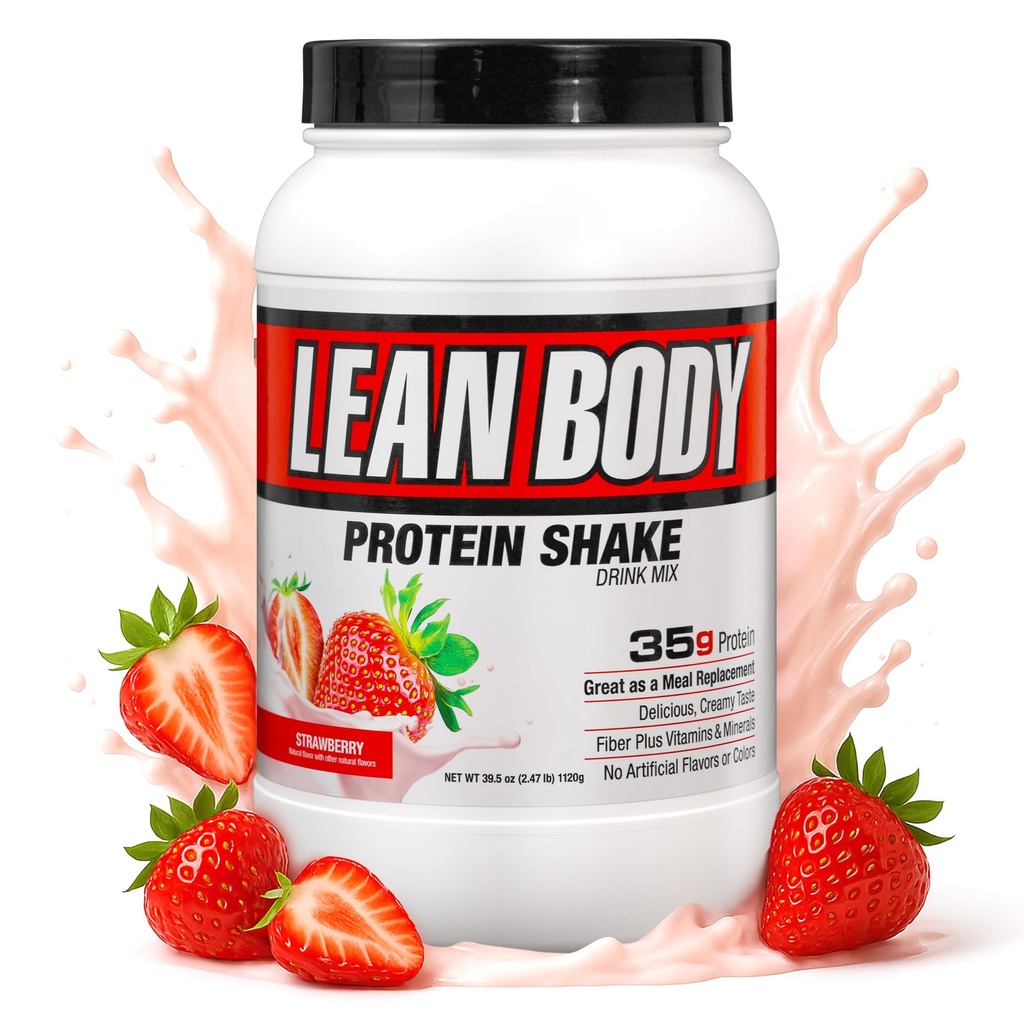 Labrada Nutrition Lean Body Hi-Protein Shake, Strawberry, 2,47-pund Tub Strawberry PACKAGING MAY VARY