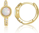 14K Goldplated 925 Sterling Silver luotu valkoinen Opal Huggie Hoop korvakorut