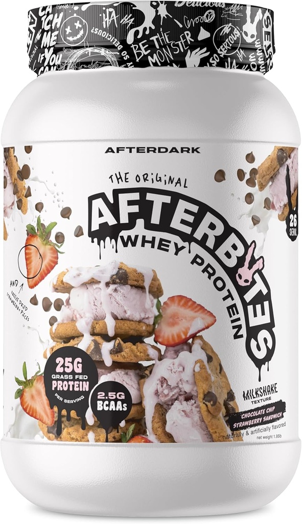 AfterdaRK Afterbites Whey Protein Powder, 25g Protein, 4,5g BCAA...
