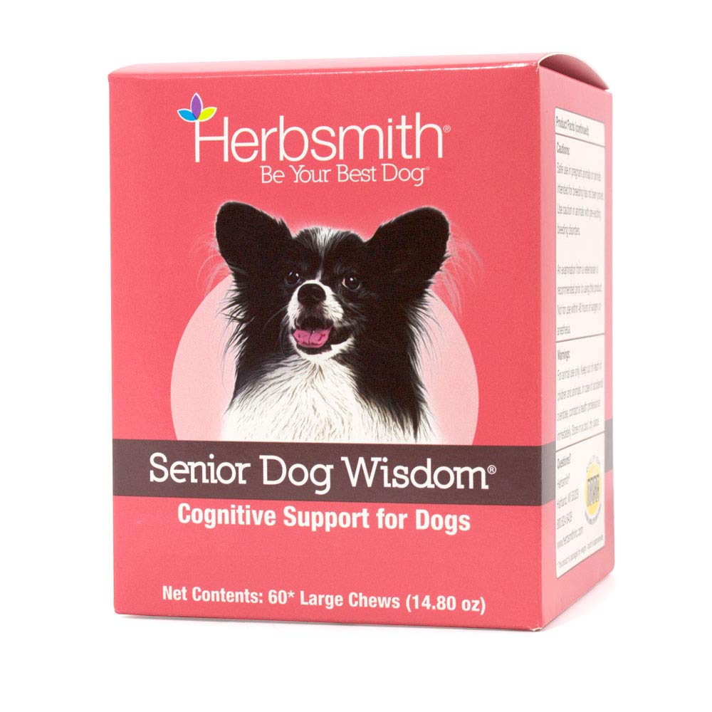 Herpsmith Senior Dog Wisdom ... Koira Dementia täydennysosa DHA Senior Dog Brain Health - Senior Supplement koirat- 60ct Suuret purut