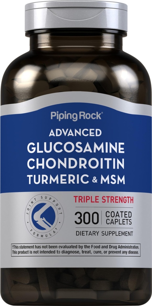 Piping Rock Glukosamiini MSM Turmeric .300 Caplets. Lisäravinteet naisille ja miehille.