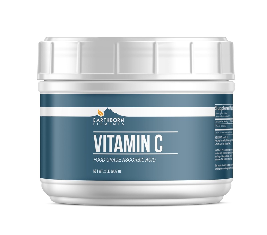 Maassa syntyneet elementit C-vitamiini Powder (2 lb), Askorbiinihappo, täydennysosa ja puhdistusaine