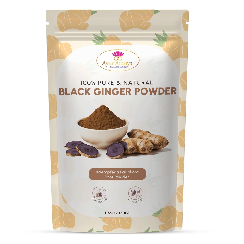 Ayur Aranya 100% Pure Black Ginger Powder 50g ... Kaempferia Parviflora Root Powder...