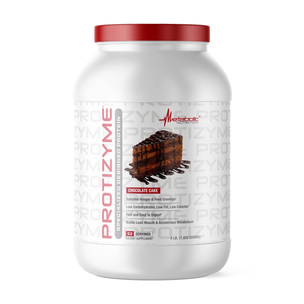 Metabolinen ravitsemus, Protizyme, 100% Whey Protein Powder, High Protein, Low Carb, Low Fat Whey Protein, Dgestive Enzymes, 24 Essential Vitamiineja ja Minerals, 4 punta, 52 Tarjoilu