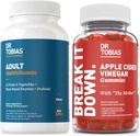 Dr Tobias Adult Multivamin & Apple Cider Vinegar Gummies, stöder energi, immunitet och tarmhälsa, med 42 frukter och grönsaker Plus Probiotika, klättrar mamman, FOlate, B12