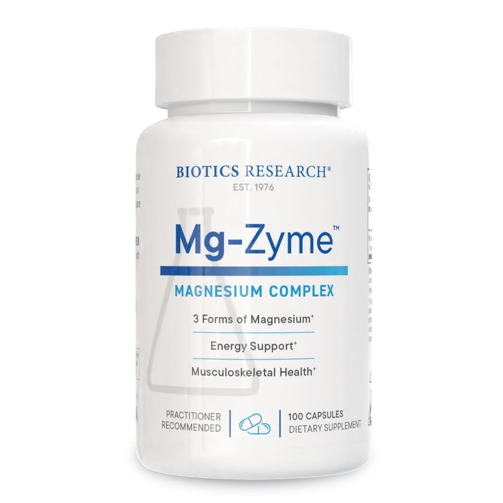 Biotics Research Mg-ZymeTM Triple Magnesium Complex 100 mg- Magnesium Glycinate, Gluconate, Aspartate Chelated Supplement, High Absorption, Support Sleep, Energy, Cardiovascular Health-100 kapslar