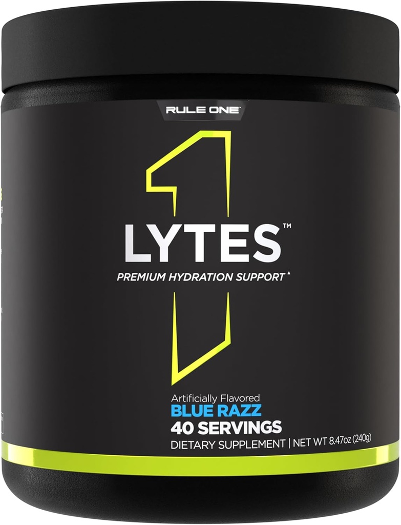 Sääntö 1 Lyyttejä - Hydraation tuki Mix Featuring 5 Elektrolyytti Minerals Enhanced with Citrulline, Coconut Water, and Watermelon Powders, Plus antioksidantti C-vitamiini (40 Servings, Blue Razz)