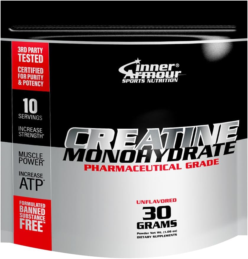 Micronized Creatine Monohydratpulver - Öka muskelstyrka och uthållighet - Snabb upplösning, smakfri, Vegan Fitness Supplement, Keto Friendly - 30 gr eller 10 portioner