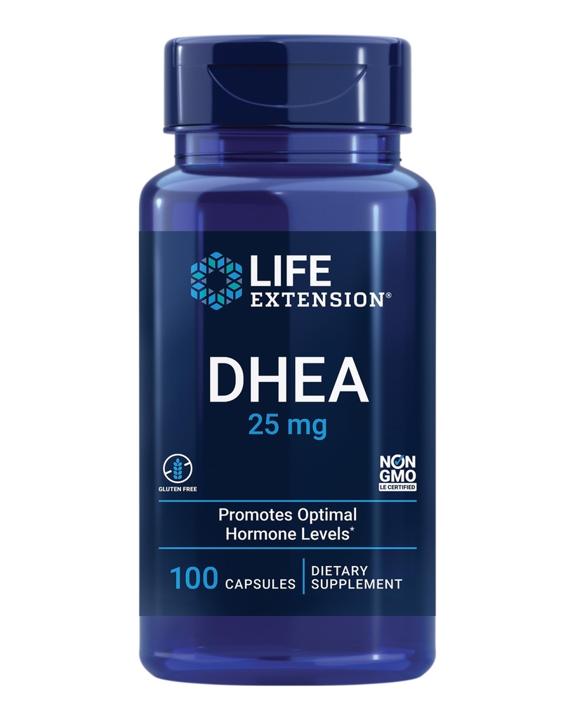 Litium 1000 mcg och DHEA 25 mg - Hjärnhälsa, anti-aging, livslängd, immun och sexuella hälsotillskott - 100 greve