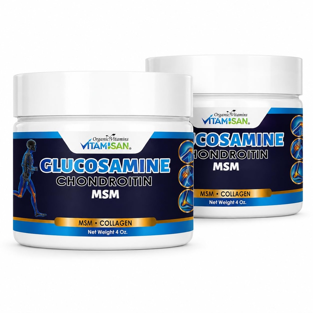VITAMISAN Glukosamiini MSM Collagen ja Arnica Cream 4 OZ 2 pakkaus