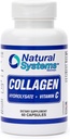Collagen Plus C-vitamiinia Natural Systems 60 kapselit - kollageeni Hydrolysaatti ja C-vitamiinia Vital hiukset ja iho - Kollageeni täydentää naiset ja miehet - Hydrolysoitu kollageeni Peptides jauhe pillereitä