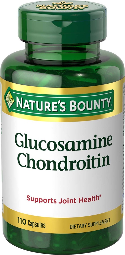 Nature's Bounty Glukosamiini Chondroitin pillerit ja ravintolisä, Tuki Yhteinen terveys, 110 kapselia