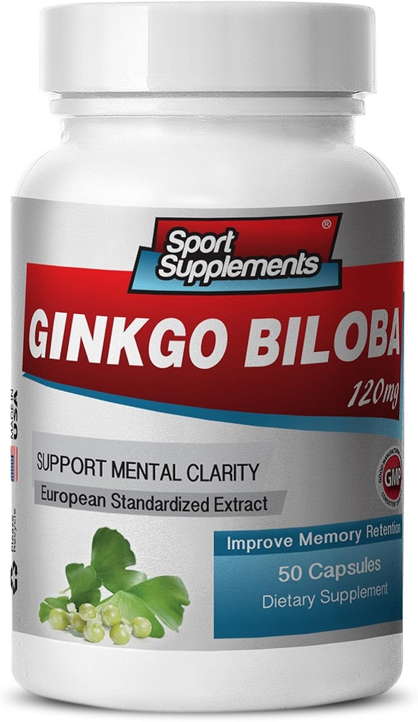Aivolisäkkeet muistia ja keskittyä - Ginkgo BILOBA 120MG - Gingko biloba Plant, Focus täydentää aikuisille, Gingko biloba täydentää, Ginko biloba pillereitä Natural, muistia täydentää - 1B 60 Caps