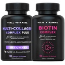 Elintoiminnot Multi Collagen Plus pillereitä + Biotin Complex pillereitä
