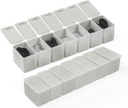 Viikoittain pieni pilleri Organizer, 7 päivän pilleri tapauksessa, Päivittäinen vitamiini tapauksessa Lääkelaatikko, Pillerisäiliöt lääketieteen täydentää kalaöljy(2Pcs, Grey)